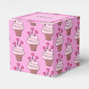 Süße rosa und weiße Cupcakes-Würfel Geschenkschachtel