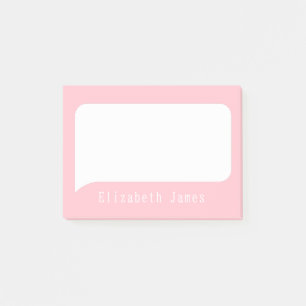 Süße rosa und weiße Sprechblase personalisiert  Post-it Klebezettel