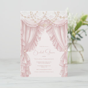 Süße rosa Vintage elegante Brautparty Einladung