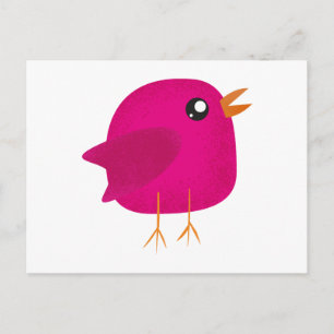 Süße rosa Vogelillustration Feiertagspostkarte