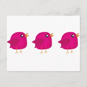Süße rosa Vogelillustration Postkarte