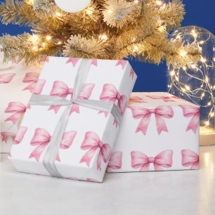 süße rosa Wasserfarbe Schleife Schenkung Geschenkpapier