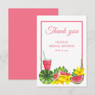 Süße rosa Wassermelonen-Brautparty  Dankeskarte