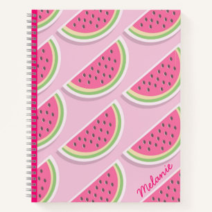 Süße rosa Wassermelonen-Muster Personalisiert Notizbuch