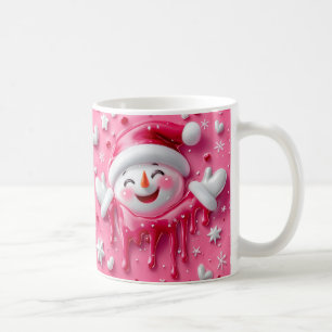 Süße rosa Weihnachts-Schneemann-Tasse Kaffeetasse