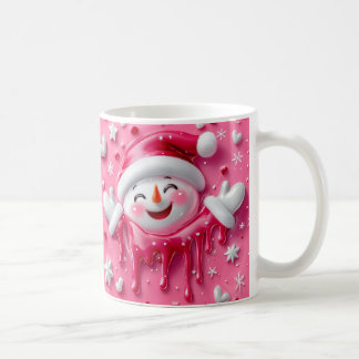 Süße rosa Weihnachts-Schneemann-Tasse Kaffeetasse