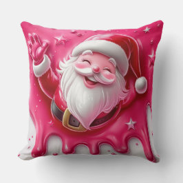 Süße rosa Weihnachtsmann-Wurfkissen | Weihnachtski Kissen