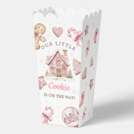 Süße rosa Weihnachtsplätzchen-Baby-Party-Popcorn Geschenkschachtel