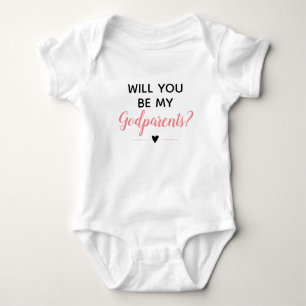 Süße rosa Werdet ihr meine Pateneltern Baby Strampler