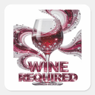 Süße rosa WINE REQUIRED Aufkleber Kunst