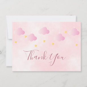 Süße rosa Wolken Goldene Sterne Danke