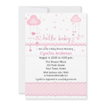 Süße rosa Wolken und Herz-Babyparty