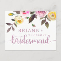 Süße Rose Wasserfarbe wirst du meine Bridesmaid se