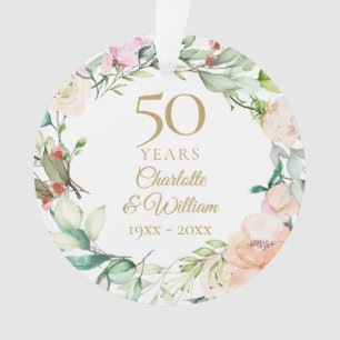 Süße Rosen-Girlande 50. Jubiläumsfoto Ornament