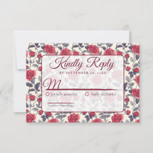 Süße Rosenblumen-RSVP-Karte RSVP Karte