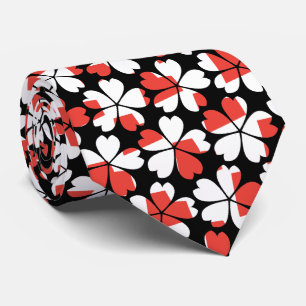 Süße rot-weiße Blumenmuster Krawatte