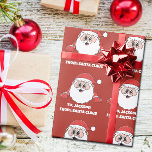 Süße rote angepasste von Santa Claus Geschenkpapier