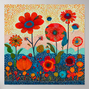 Süße rote Blumen Poster