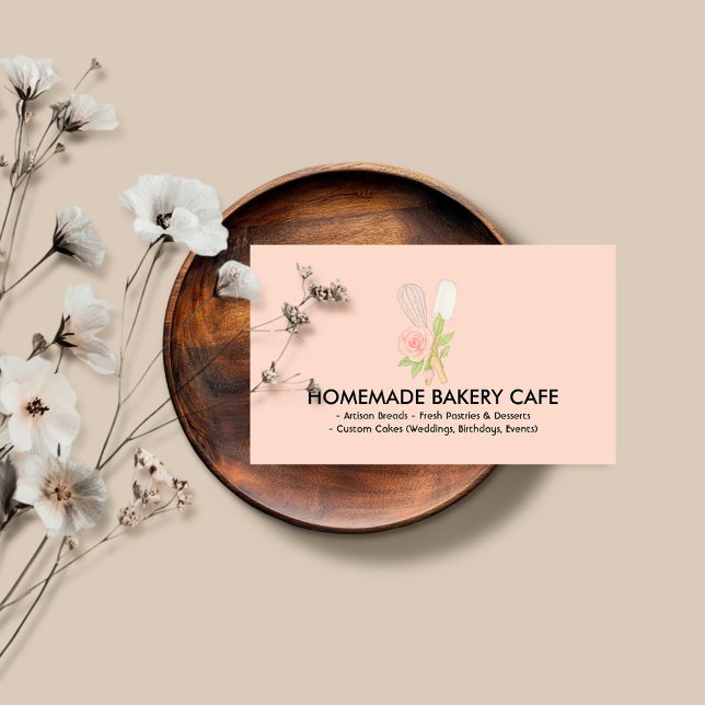 Süße Röte Blumenkuchen Bäckerei Catering Visitenkarte (Von Creator hochgeladen)