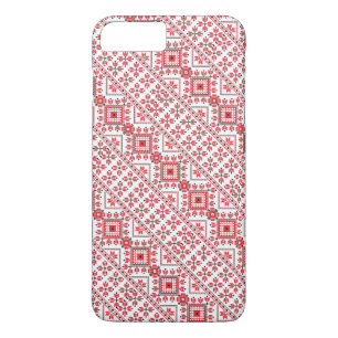 Süße rote dekorative ukrainische Musterdesign iPhone 8 Plus/7 Plus Hülle