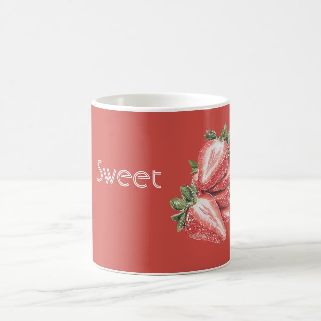 Süße rote Erdbeeren Frucht Kaffeetasse (Mittel)
