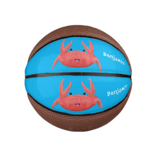 Süße rote gefleckte Krabben-Cartoon-Illustration Mini Basketball