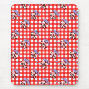 Süße rote Gingham-Karo-Muster Mousepad
