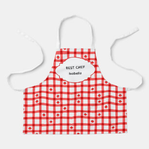 Süße rote Gingham-Tomaten Bester Koch Schürze