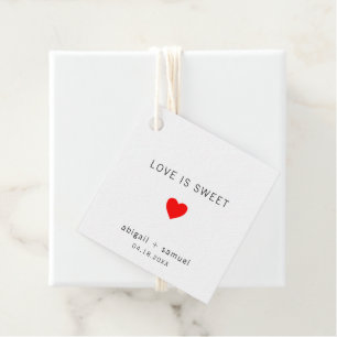 Süße Rote Herz Simple Moderne Hochzeit Geschenkanhänger