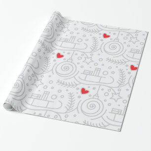 Süße rote Herzen - Whimsical Weihnachten Ferien Geschenkpapier