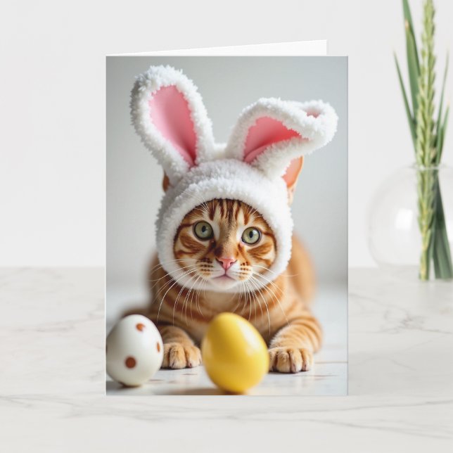 Süße rote Katze als Weihnachtskarte Karte (Vorderseite)