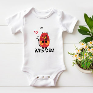 Süße rote Katze Baby Strampler