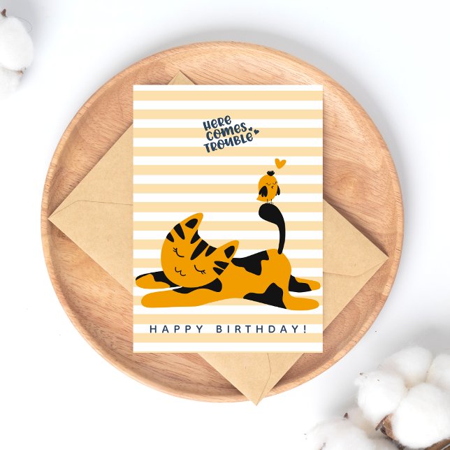 Süße rote Katze - Kindergeburtstag Postkarte (Von Creator hochgeladen)