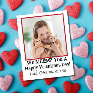 Süße rote Kinderkatze Foto Klassenzimmer Valentins Mitteilungskarte