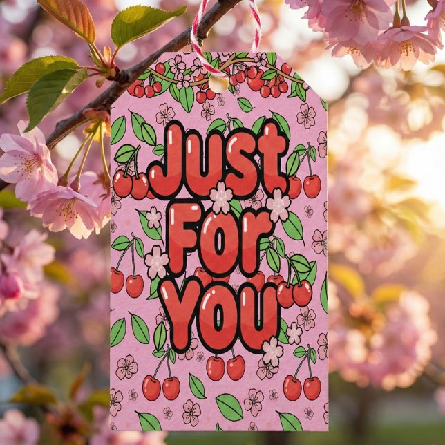 Süße rote Kirsch-Stimmung Hübsche Mädchen-Ästhetik Geschenkanhänger (Von Creator hochgeladen)