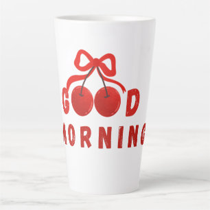 Süße rote Kirschschleife Guten Morgen Kaffeetasse Milchtasse