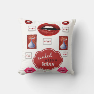 Süße rote Lippenstift-Wurfkissen Kissen