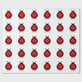 Süße rote Marienkäfer Grafik mit individuellem Nam Geschenkpapier