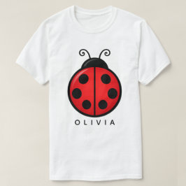 Süße rote Marienkäfer Grafik mit individuellem Nam T-Shirt