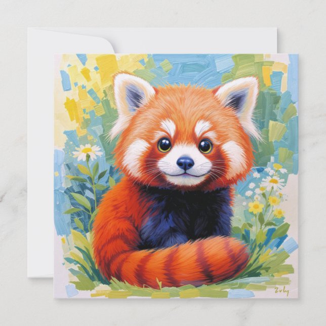 Süße Rote-Panda-Karte.  (Vorderseite)