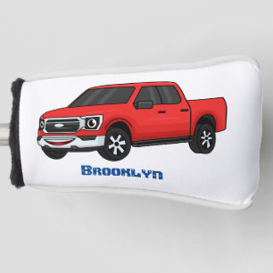 Süße rote Pickup-Cartoon-Illustration Golf Headcover