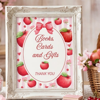Süße Rote Rosa Apfel Coquette Blumen Baby Shower Poster