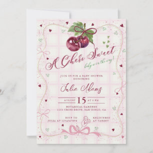 Süße rote rosa Kirsche süße glückliche Babyparty Einladung
