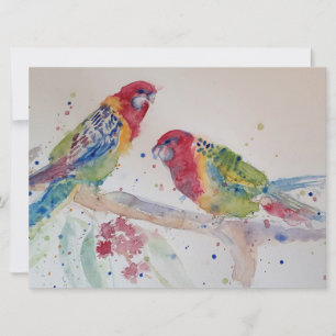 Süße rote Rosella-Papagei-Vogel Aquarell-Kunst