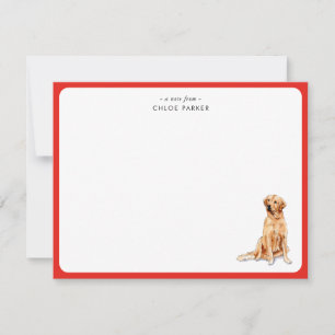 Süße rote Umrandung Golden Retriever Weihnachten D Dankeskarte