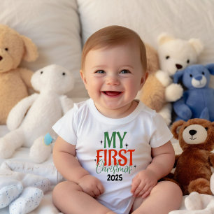 Süße rote und grüne Weihnachts-Outfit für den erst Baby T-shirt
