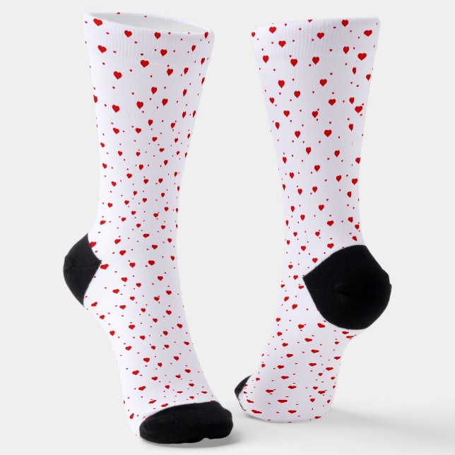 Süße rote Valentinsherzen Muster Socken (Gewinkelt)