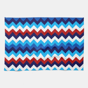 Süße rote weiße blaue Chevron-Küchenhandtuch Geschirrtuch