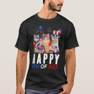 Süße rote weiße blaue persische Katze patriotisch T-Shirt