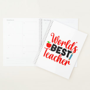 Süße rote Welten beste Lehrertypografie Planer